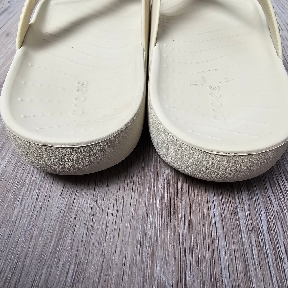 Crocs Splash Flip Womens 8 Sandals Bone Beige Minimalist Casual Summer Comfort - Picture 5 of 9
